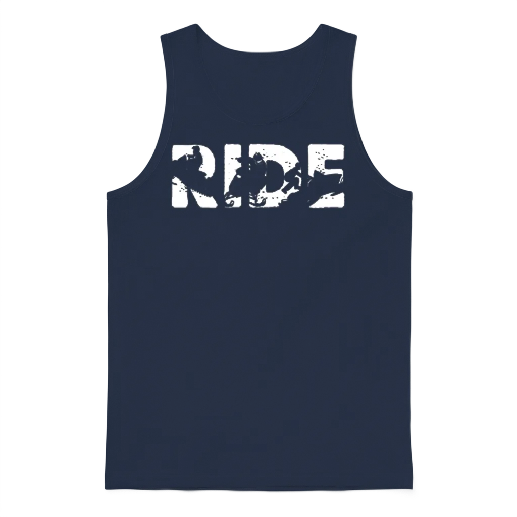 Snowmobile Ride Snowmobiling Silhouette Winter Unisex Tank Top - Navy