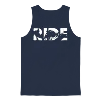 Snowmobile Ride Snowmobiling Silhouette Winter Unisex Tank Top - Navy – 1