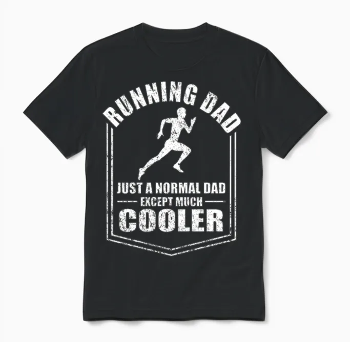 Running Dad Normal Dad Except Cooler Fathers Day Unisex T-Shirt in Black