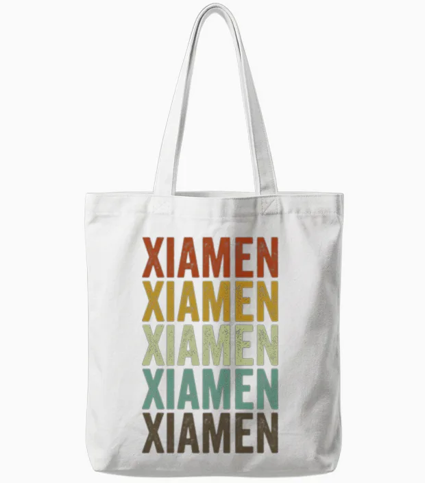 Xiamen China Retro Vintage Tote Bags - White