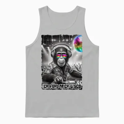 Ich Fühl Mich Disco Dj Outfit for Music Fans Malle Party T-Shirt, Black Unisex Tank Top - Ash