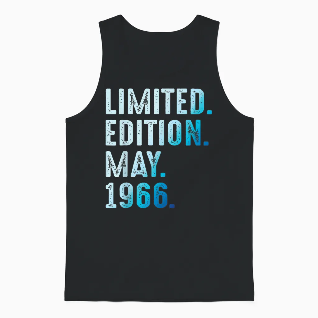 Mai 1966 Année 1966 Rétro 1966 Vintage édition Limitée Unisex Tank Top in Black