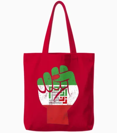 Iranian Flag Women Life Freedom in Farsi Female Tote Bags - Red