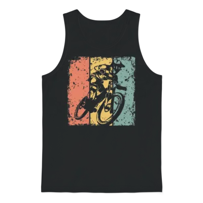 Biking Retro Unisex Tank Top - Black