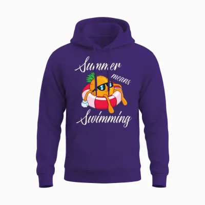 Funny Swimming Pineapple Unisex Hoodie - Purple