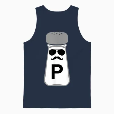 Salt and Pepper Halloween Costume T-Shirt, Black Unisex Tank Top - Navy