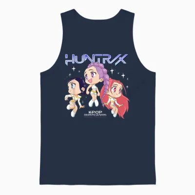 Kpop Demon Hunters Huntrix Chibi Officially Licensed Unisex Tank Top - Navy