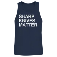 Sharp Lives Matter Funny Cook Knife Unisex Tank Top - Navy – 2