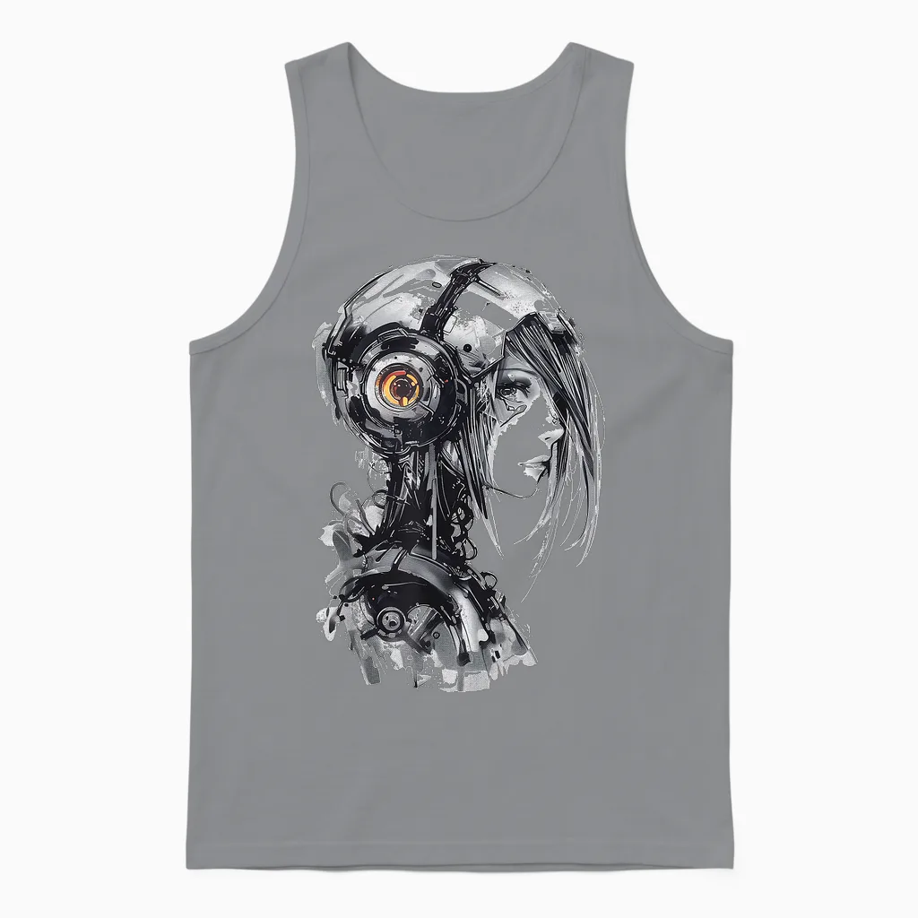 Anime Pattern Illustration, Manga T-Shirt, White, S Unisex Tank Top in Sport Grey