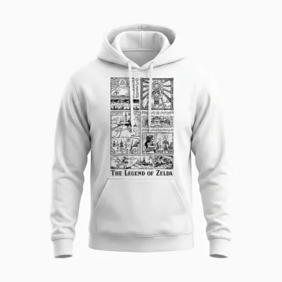 Nintendo Zelda the Legend Lives in Tonal Glyphs Unisex Hoodie - White