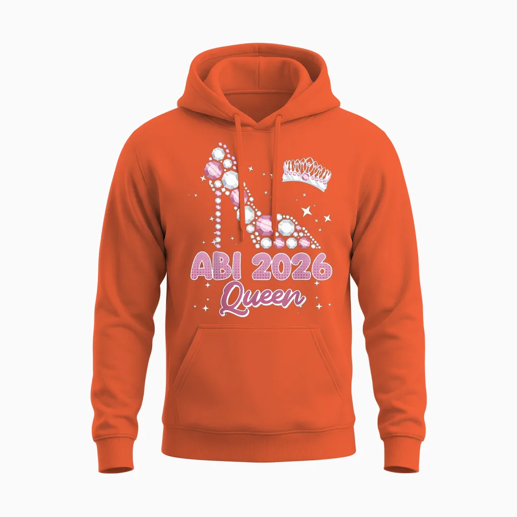 Abitur Queen Abi 2026 Abiturientinnen Lustiges Abitur Unisex Hoodie in Orange