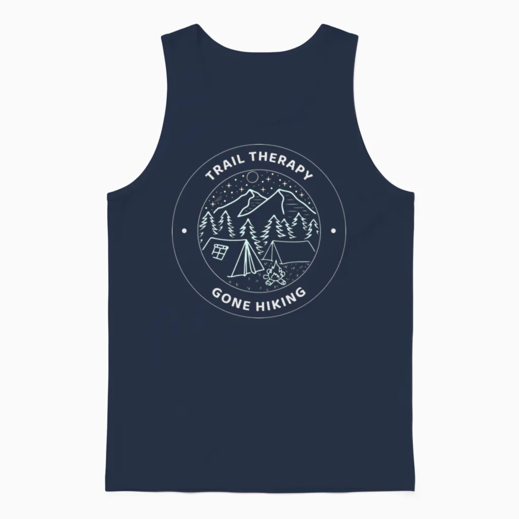 Hiking Apparel & Outdoors Gift Unisex Tank Top in Navy