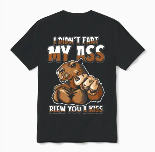 Capybara Funny Unisex T-Shirt in Black