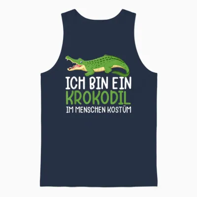 Ich Bin Ein Krokodil Im Menschen Kostüm Aligator Kostüm Unisex Tank Top - Navy