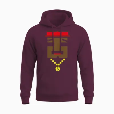 Retro Gangster Rapper Unisex Hoodie - Maroon