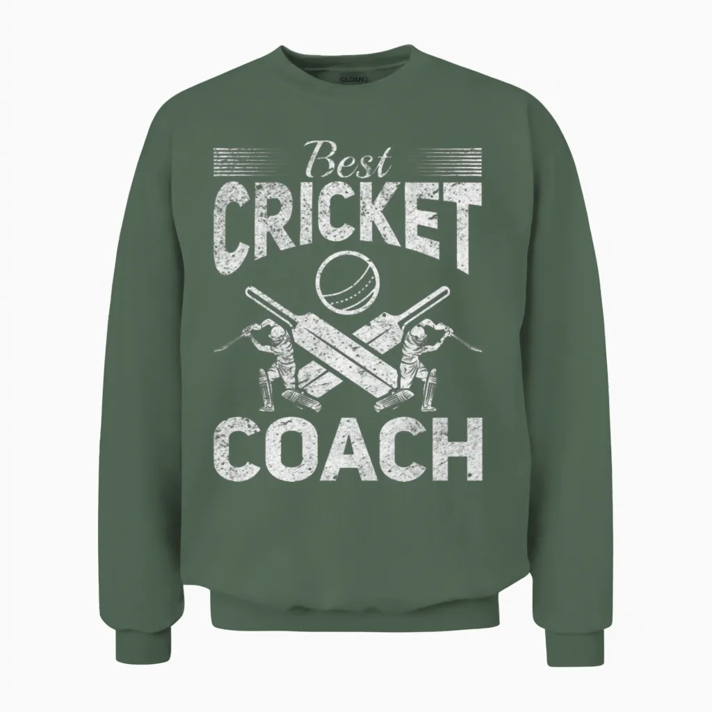 Cricketing Cricket Player - Best Cricket Coach Unisex Sweatshirt in Military Green