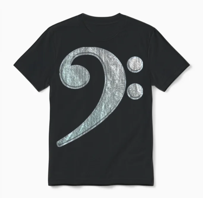 Bassschlüssel - Bassist - Bassspieler - Kontrabass Unisex T-Shirt in Black