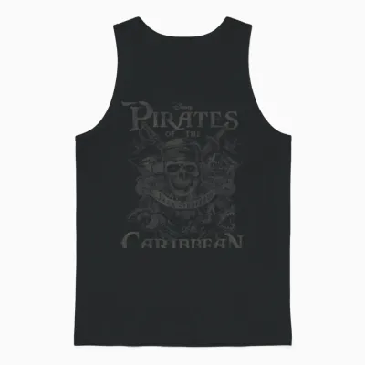 Pirates of the Caribbean Skull Jack Sparrow Unisex Tank Top - Black