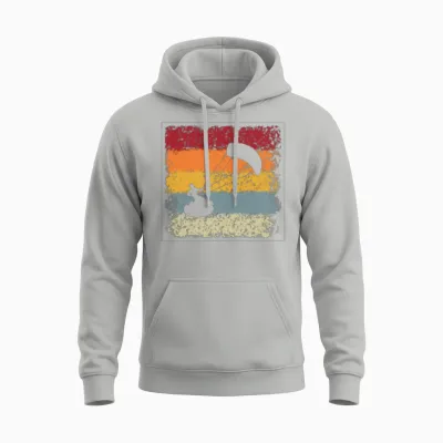 Kite Surfing Retro Unisex Hoodie - Ash