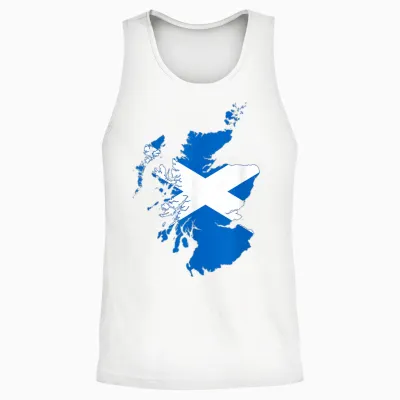Scotland T-Shirt Scotland T-Shirt Scotland Flag Scotland T-Shirt, Black Unisex Tank Top - White