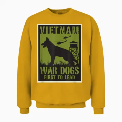 Vietnam War Dogs T-Shirt, Black, S Unisex Sweatshirt - Gold