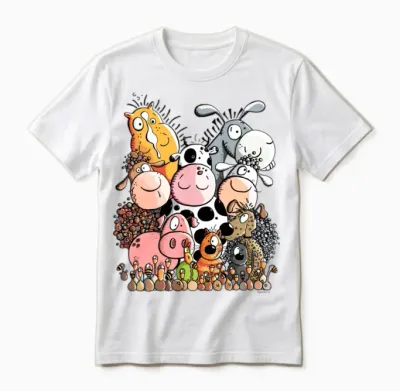 Funny Farm Animals Unisex T-Shirt - White