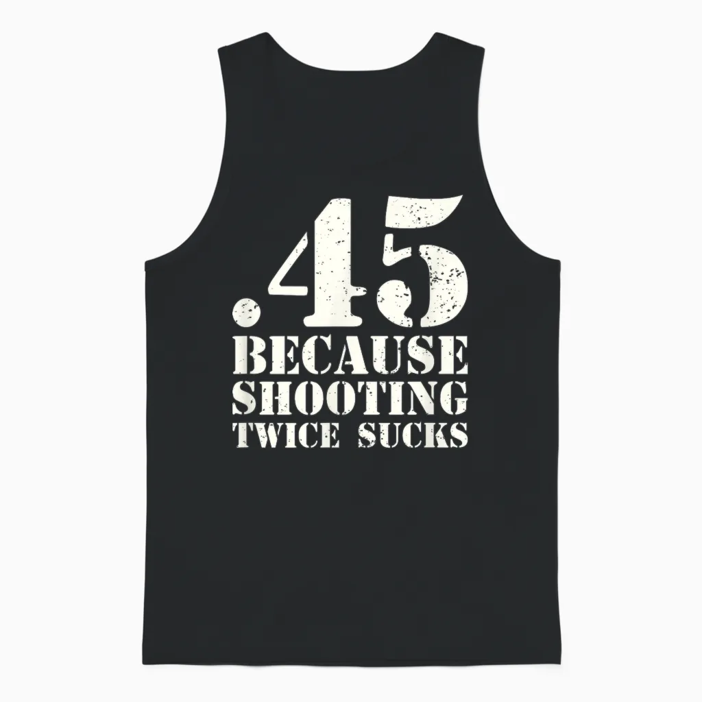 Kaliber 45 Lustiges Sportschützin Sportschütze Unisex Tank Top in Black