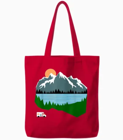 Camper Tote Bags - Red