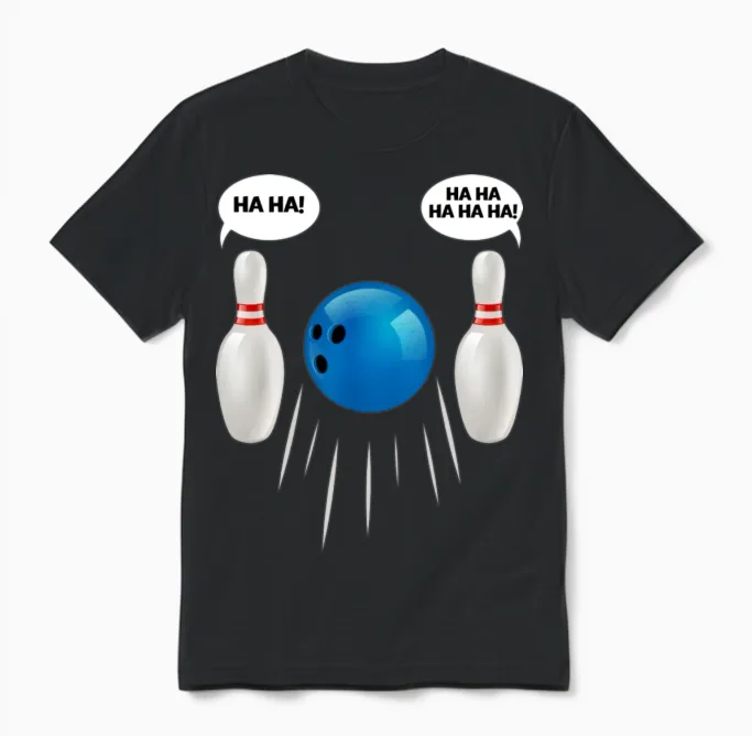 Funny Bowling Gift for Bowlers Unisex T-Shirt in Black