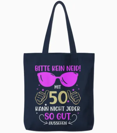 Bitte Kein Enid 50 Jahre 50th Birthday Women's T-Shirt, Black Tote Bags - Navy