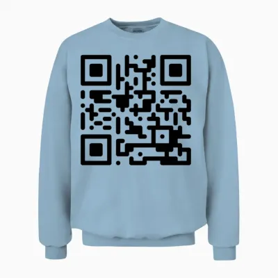 Qr Codes Are Dumb - Black Unisex Sweatshirt - Light Blue