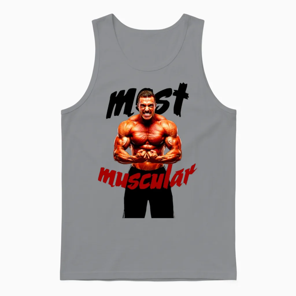 Gym Shirt, Most Muscular Pump Cover,gym Lover Gift Unisex Tank Top in Sport Grey