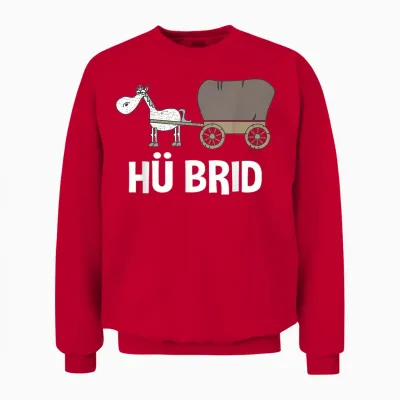 Hü Brid Funny Hybrid Car / Horse T-Shirt, Black Unisex Sweatshirt - Red
