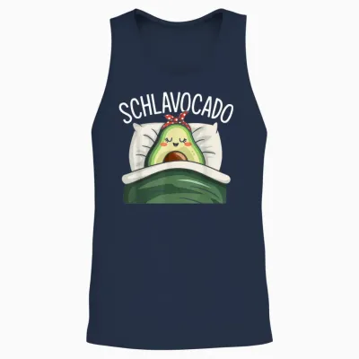 Schlavocado Pyjamas Avocado Sleep Shirt T-Shirt, Black Unisex Tank Top - Navy