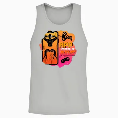 App Gaming Gamer Training Muscles Gift Nerd Unisex Tank Top - Ash