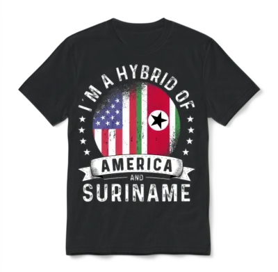 Suriname American Patriot Funny Flag Humor Unisex T-Shirt - Black