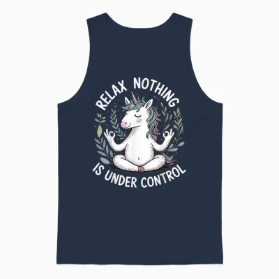 Relax Nothing Is Under Control Unisex Tank Top - Navy