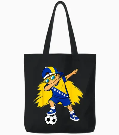 Bosnische Flagge Jungs Stolze Bosnien Fans Girls Tote Bags - Black