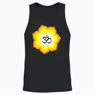 Om White Yoga Unisex Tank Top - Black