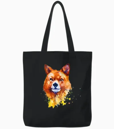 Painting Dog. Tote Bags - Black