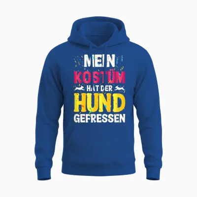 T-Shirt with German Text "mein Kostüm Hat Der Hund Gefressen (my Costume Unisex Hoodie - Royal