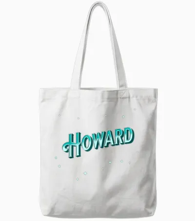 Howard Name Personalised T-Shirt, Black Tote Bags - White