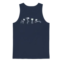 Spooky Dancing Dog Skeletons Classic White Hallowe Unisex Tank Top - Navy – 1