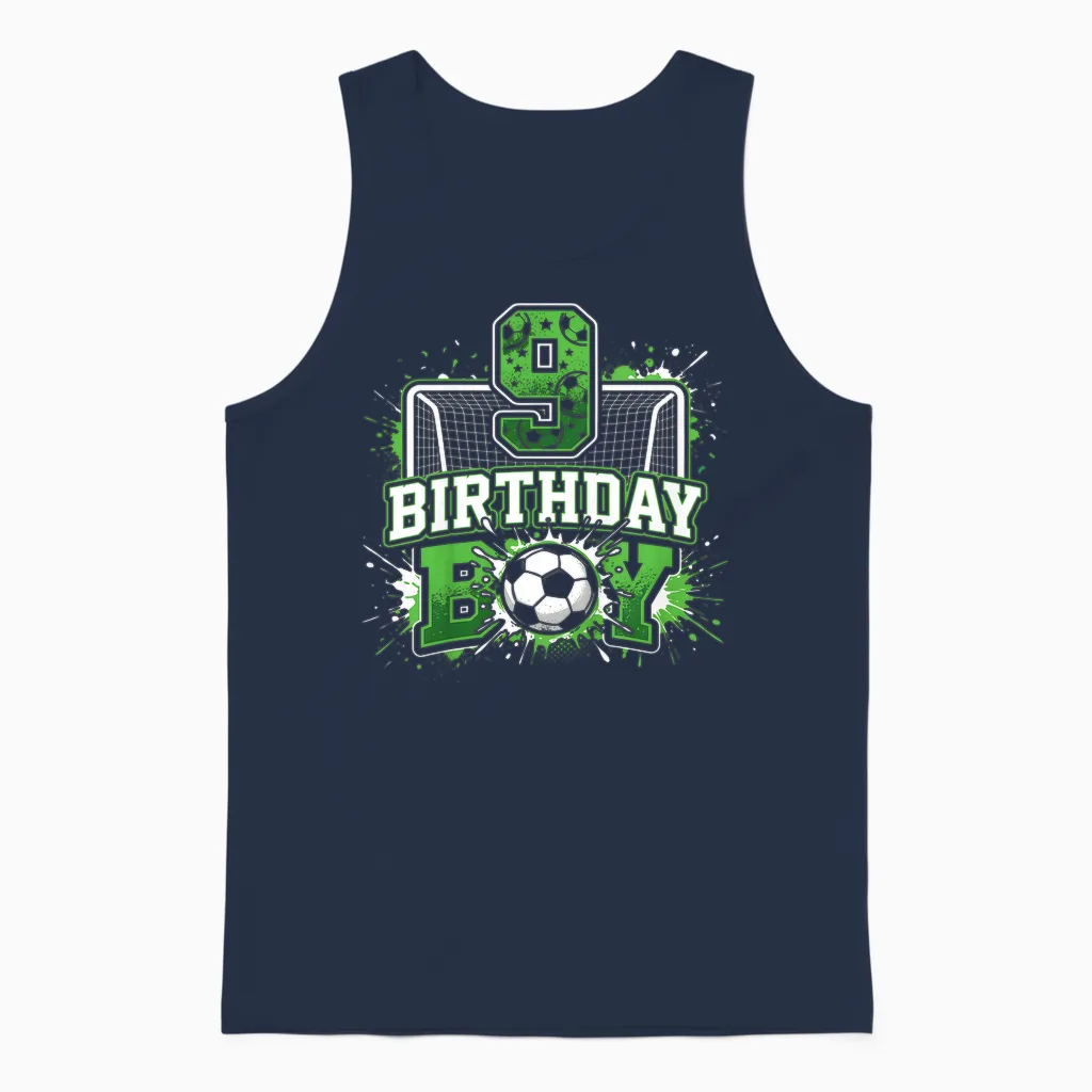 Fußballnetz Zum 9. Geburtstag Für Jungen, 9 Jahre Alt Unisex Tank Top in Navy