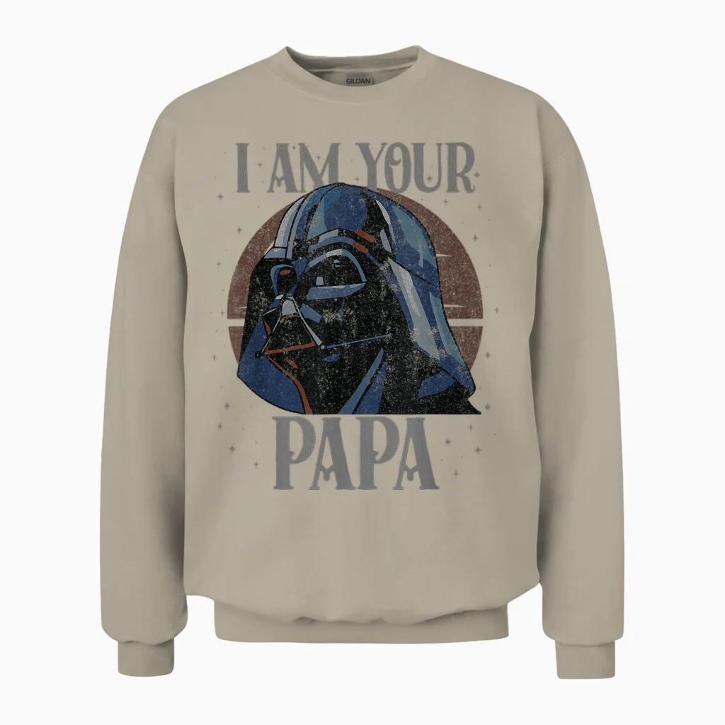 Star Wars Darth Vader I Am Your Papa Retro Father’s Day Unisex Sweatshirt in Sand