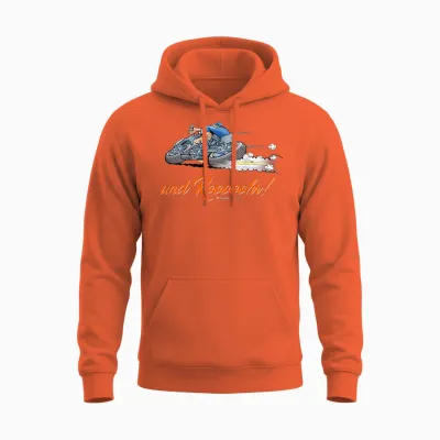 Werner and Rooooohr! T-Shirt, Black Unisex Hoodie - Orange