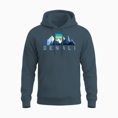 Vintage Denali Retro National Park Unisex Hoodie - Dark Heather