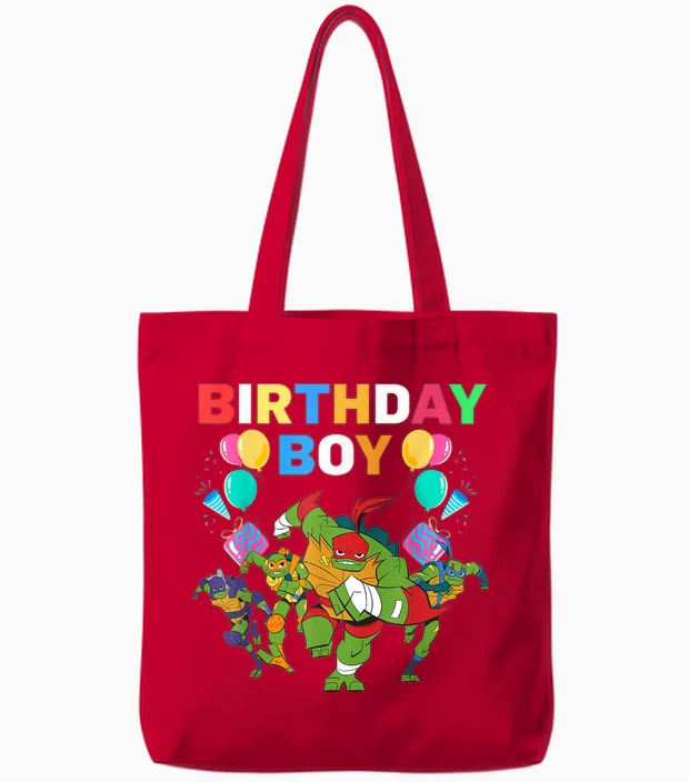 Teenage Mutant Ninja Turtles Birthday Boy Celebration Gift Tote Bags in Red