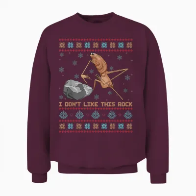 I Don't Like This Rock Marcus the Worm Ugly Sweater Xmas Unisex Sweatshirt - Maroon