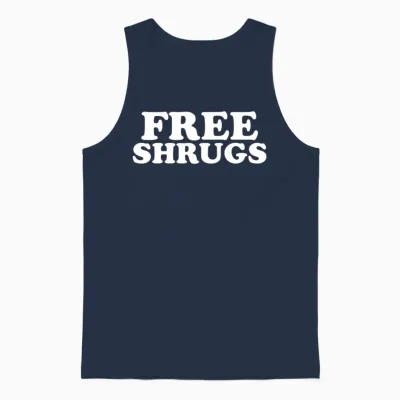 Free Shrugs Hug Unisex Tank Top - Navy